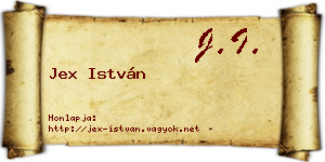 Jex István névjegykártya